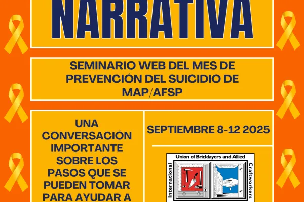 Suicide prevention webinar graphic - Spanish