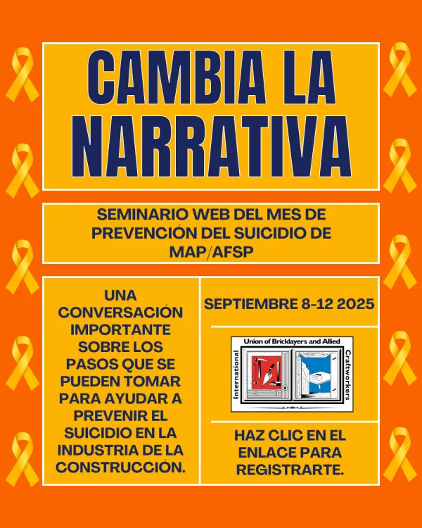 Suicide prevention webinar graphic - Spanish